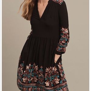 Anthropologie Embroidered Avery Dress